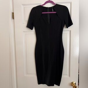 Lulus black bodycon midi dress size medium